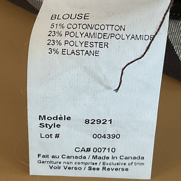 Joseph Ribkoff Brown and White Buttoned Blouse with Notched Collar - Picture 14 of 14